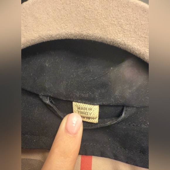 Authentic Burberry Brit Trench Coat Size 4 in Black with Belt & Hood With Rim - Picture 6 of 15